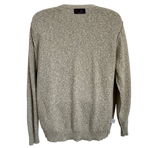 Vintage Isle of Cotton Mens Cardigan Sweater M Beige Textured Grandpacore Grunge - Picture 14 of 16